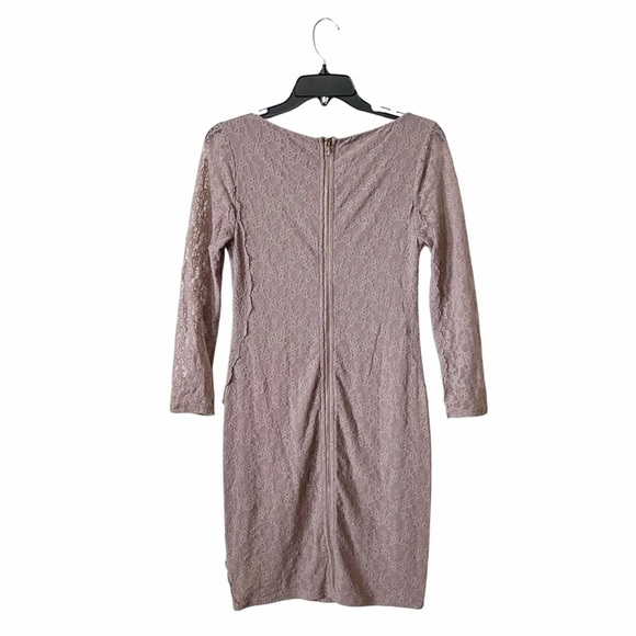 Victoria's Secret Bodycon Lace Dress Womens Size S Dusty Rose Long Sleeve Sheath - Picture 4 of 8